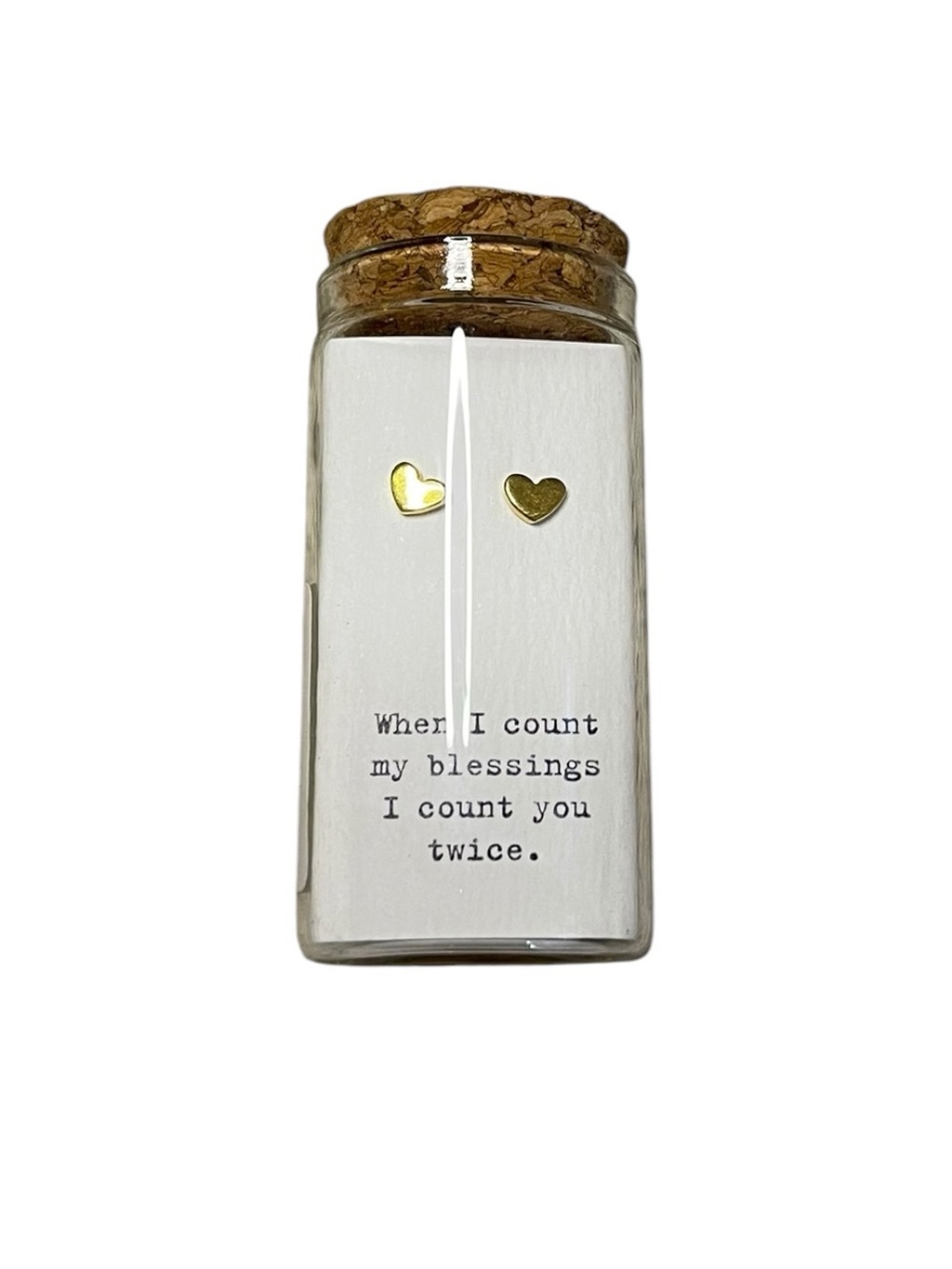 Message in a Bottle Gold Heart Stud Earrings - Sugarboo & Co